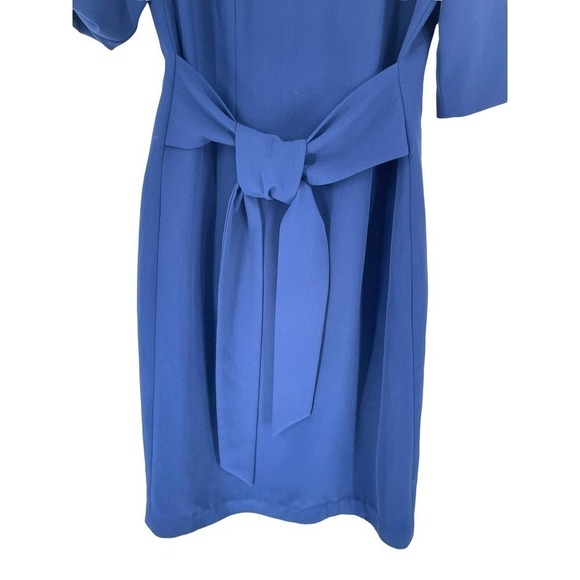 𝅺toccin (NY) BLUE MOCK NECK  DRESS WITH 1/2 SLEEVES, BELT TIE - Picture 5 of 10